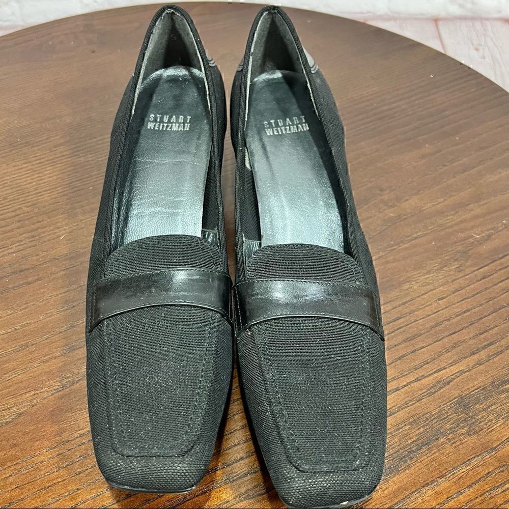 9n Stuart Weitzman Kitten Heel Square Toe Pumps G… - image 2